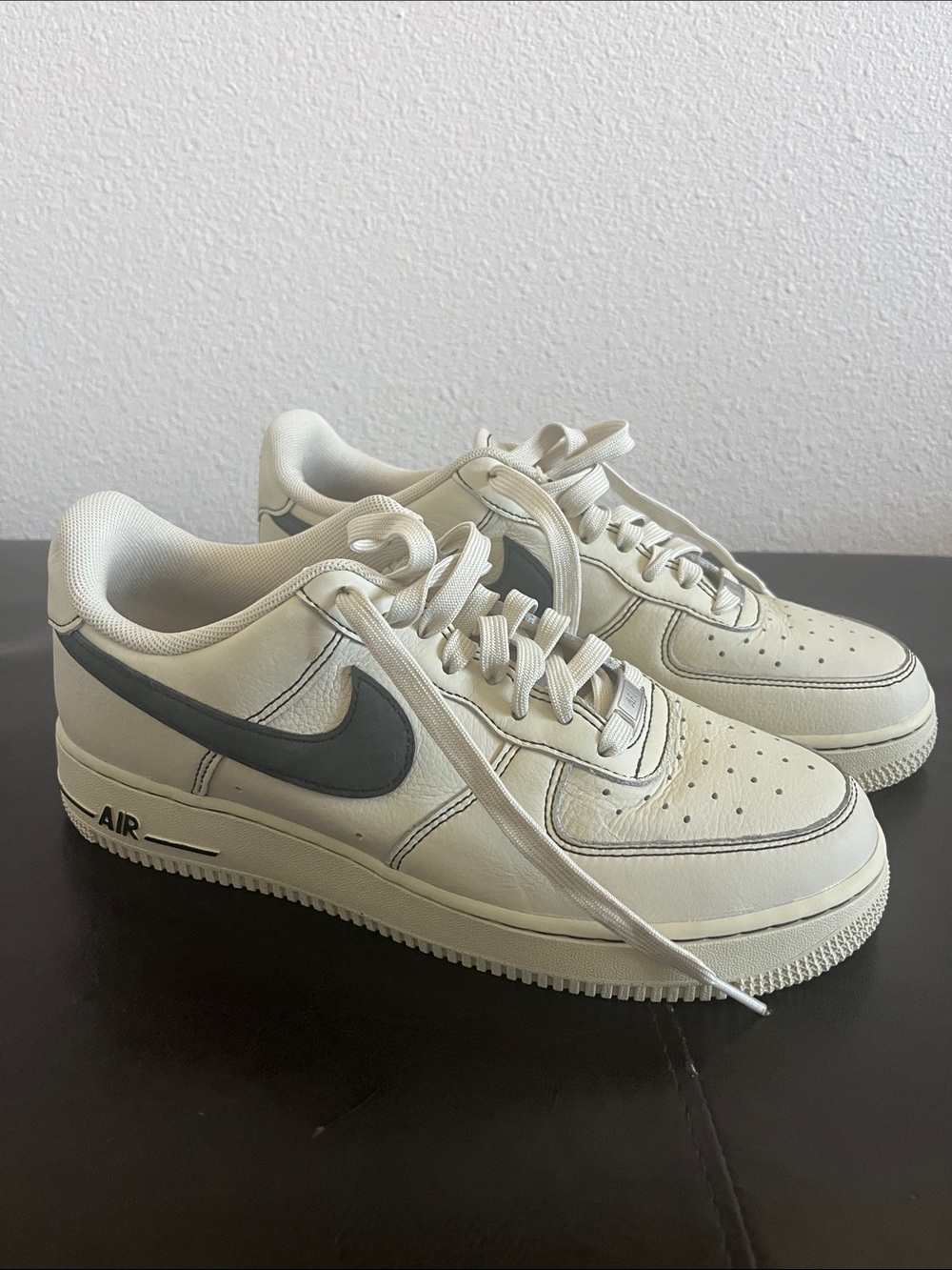 Nike Air Force 1 Low Men's Sneakers in Off-White with Dark Gray Swoosh